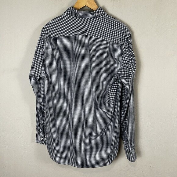 DSTRCT&Row Dress Shirt Long Sleeve White Blue Check Collared Size Medium NEW - Picture 7 of 10